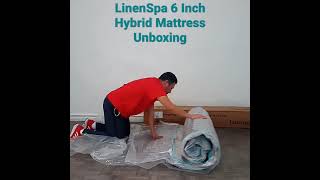 LinenSpa 6 Inch Hybrid Mattress Unboxing [upl. by Airrehs299]