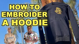 EMBROIDERY 101  How To Embroider A Hoodie Step By Step Tutorial How To Embroider For Beginners [upl. by Noffets]