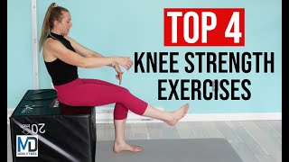 4 Best Knee Strengthening Exercises  Easy Home Workout [upl. by Niwroc]