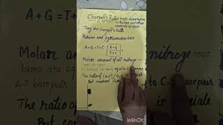 chargaffs rule in biology for class 12th students MangalamsunilSkm [upl. by Notsrik176]