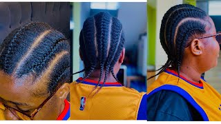 JINSI YA KUSUKA NYWELE ya MIKONO Minyoosho mistari kwa urahisi Nywele za asiliii CORNROWS [upl. by Etselec59]