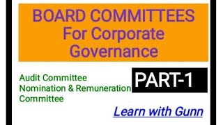 Audit Committee Nomination amp Remuneration Committee Improving governance through BOARD COMMITTEES [upl. by Acysej]