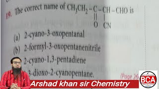 MTG mcq 19 The correct name of CH3CH2COCHCNCHO is  Arshad khan sir  GOC basic principles [upl. by Renato275]