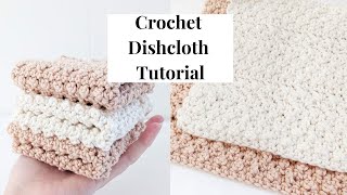 Easy Rustic Crochet Dishcloth Tutorial  Free Crochet Washcloth Pattern [upl. by Lissa16]