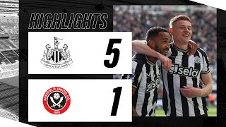 Newcastle United 5 Sheffield United 1  Premier League Highlights [upl. by Nirehtac]