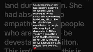 Cecily Bauchmann planned to attend Disney during Hurricane Milton Influencer hurricen storm [upl. by Hamal]