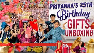 Priyankas 25th BIRTHDAY GIFTS UNBOXING😍Shivakumar Marihal amp Priyanka MJain Never Ending Tales [upl. by Ulphi895]