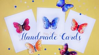 How to Beautiful Handmade Butterfly Cards  DIY Tutorial [upl. by Helve515]