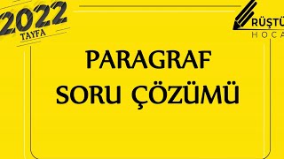 Paragraf  Karma Soru Çözümü  RÜŞTÜ HOCA [upl. by Eceer]