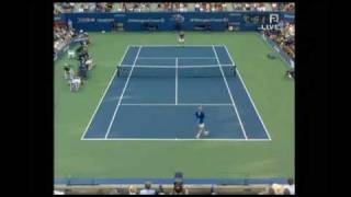 Andre Agassi beauty points against Roger Federer New York 2005 [upl. by Eicirtap]