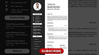 professional cv format  create a professional cv for job cv resumes [upl. by Abrahamsen]