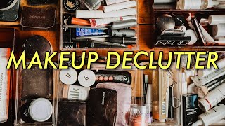 DECLUTTERING MY ENTIRE MAKEUP COLLECTION  huge makeup declutter amp getting rid of my makeup 2020 💄 [upl. by Wolgast55]