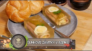 ŠUNKOVÉ ZÁVITKY V ASPIKU PODLE RECEPTU ZE STARÉ KUCHAŘKY ČSN [upl. by Yrocej]