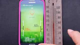 App เทอร์โมมิเตอร์ วัดอุณหภูมิ ไม่ต้องต่อเน็ต Android และ SHealth Samsung S4 temperature sensor [upl. by Gearard]