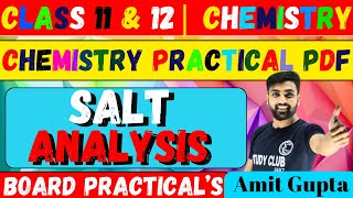 Salt Analysis Class 12 Practical  Salt Analysis Class 11 Practical Chemistry  Amit Gupta  NEET [upl. by Arahd683]