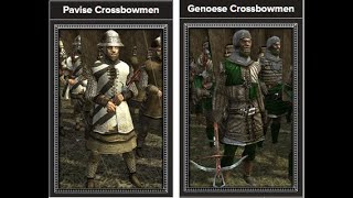 Medieval II Total War 1vs1 Pavise Crossbowmen vs Genoese Crossbowmen [upl. by Jess]