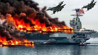 Russian F16 fighter jets blow up a US aircraft carrier carrying 700 warplanes for Israel [upl. by Fabian331]