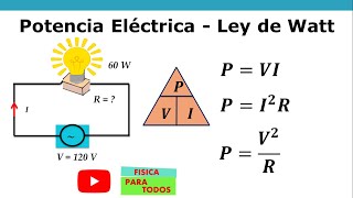 Potencia Eléctrica  Ley de Watt [upl. by Nerhtak]