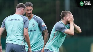 Tunnel für Weiser Pumper Burke und ein Torwarttor Die Highlights vom Werder BremenTraining [upl. by Ijok509]