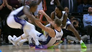 Domantas Sabonis hits INSANE game winner while falling over vs Heat with 07 left [upl. by Nolham]