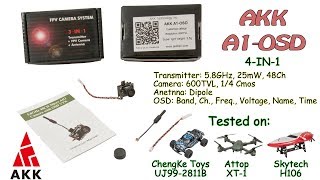 AKK A1OSD 4IN1 58Ghz 48Ch 25mW  VTX 600TVL 14 Cmos  Camera Dipole Antenna OSD [upl. by Imij388]