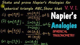 Napiers analogies formula in hindi  Napiers formula  spherical trigonometry [upl. by Ingram]