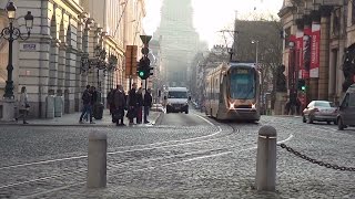 MIVB trams amp bussen  Koningsplein te Brussel  17 maart 2016 [upl. by Marka6]