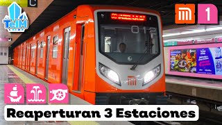 Abren 3 ESTACIONES más en la LINEA 1 del METRO CDMX [upl. by Ramburt291]