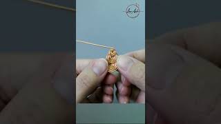 Making earrings twisted round like coins  copper wire jewelry shortsvideo handmade diycrafts [upl. by Suicul]