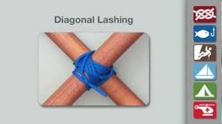 Diagonal Lashing  How to Tie a Diagonal Lashing [upl. by Antsirhc706]