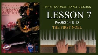 Alfred Basic Adult Christmas Piano Book Level 1  Pgs 14 amp 15  The First Noel [upl. by Nnylasor]