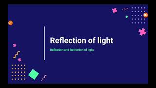 Reflection of light  Class VIII 8 eight  Part1  Science ll [upl. by Tristram]