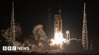 Nasa launches Artemis Moon rocket  BBC News [upl. by Retniw]