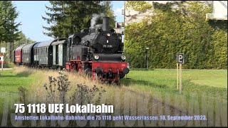 Dampflok 75 1118 Ausfahrt zum Wasserfassen [upl. by Brenton]