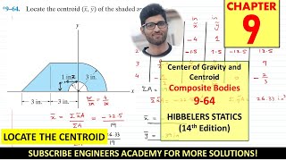 CENTROID of composite shapes  Chapter 9  Hibbeler Statics 14th Engineers Academy [upl. by Tnias]