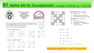 61  Mathe AG Grundschüler  Mathe Olympiade 2022  2023  3 Stufe  Klasse 3 [upl. by Anwahsit]