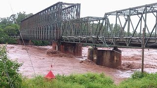 Akhnoor Flood in Chenab River flow touching Steel bridge 28July2021 [upl. by Jezabelle115]