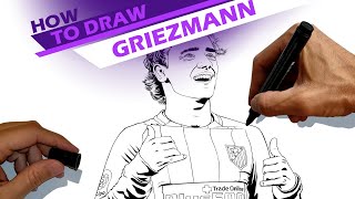 Antoine Griezmann Atlético Madrid player  How to draw [upl. by Aciram]