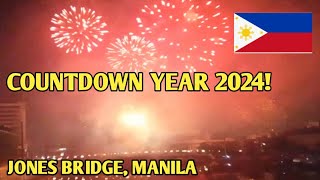 HAPPY NEW YEAR 2024  FIREWORKS DISPLAYS AT JONES BRIDGE MANILA [upl. by Menendez]