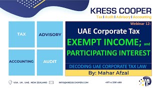 UAE CT I Exempt Income I Participation Interest I Tax on Dividend I tax on Foreign PE [upl. by Barnes669]