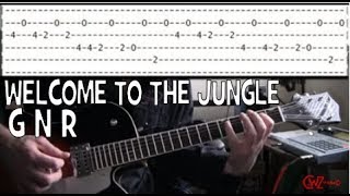 Guns N Roses Welcome to the Jungle Guitar Riffs Lesson Tab amp Chords [upl. by Ahearn]