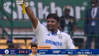 Sarfaraz Khan 100 vs NZ today [upl. by Ratna]