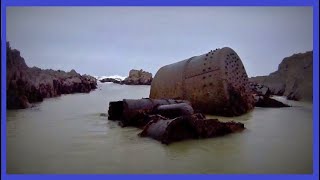 Rockham Bay Mortehoe  Low Tide Collier Wreck Explore 2014 [upl. by Nevek]