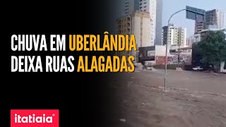 CHUVA FORTE EM UBERLÂNDIA DEIXA VIAS ALAGADAS NESTA QUARTAFEIRA [upl. by Frasier]