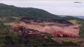 Momento exato do rompimento da barragem em Brumadinho MG [upl. by Geilich]