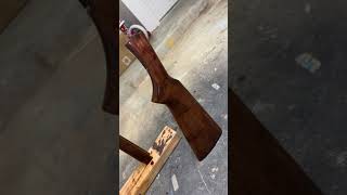 Refinishing a old shotgun stock shotgun hunting woodworking craft diy guns singleshot 12ga [upl. by Cami]