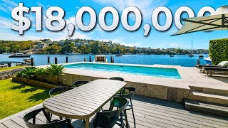 Inside this MASSIVE Waterfront Sydney Mansion For Sale in Cremorne NSW  Mansion Tour Australia [upl. by Hgielanna]