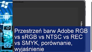 Przestrzeń barw Adobe RGB vs sRGB vs NTSC vs REC vs SMYK porównanie wyjaśnienie [upl. by Gunilla]