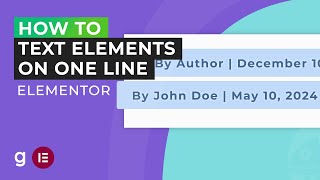 How to Make Text Elements in Elementor Appear on One Line [upl. by Ecirtap103]