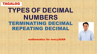 TYPES OF DECIMAL NUMBERS  TERMINATING DECIMAL AND REPEATING DECIMAL [upl. by Cristiano]